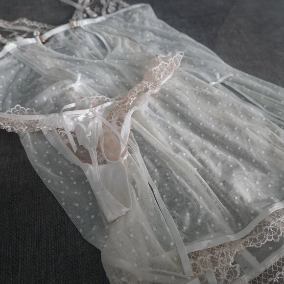 Honey Birdette Sheer White Chemise - Picture 5 of 6